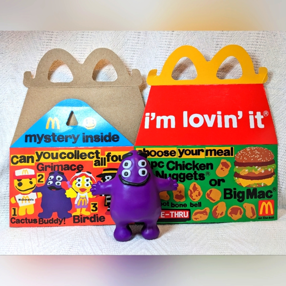 McDonald's Cactus buddy toy Grimace with box